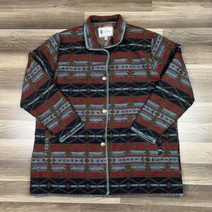 Outback Trading Co Brooklyn Jacket Navy Aztec Western Knee Length Sz 3XL